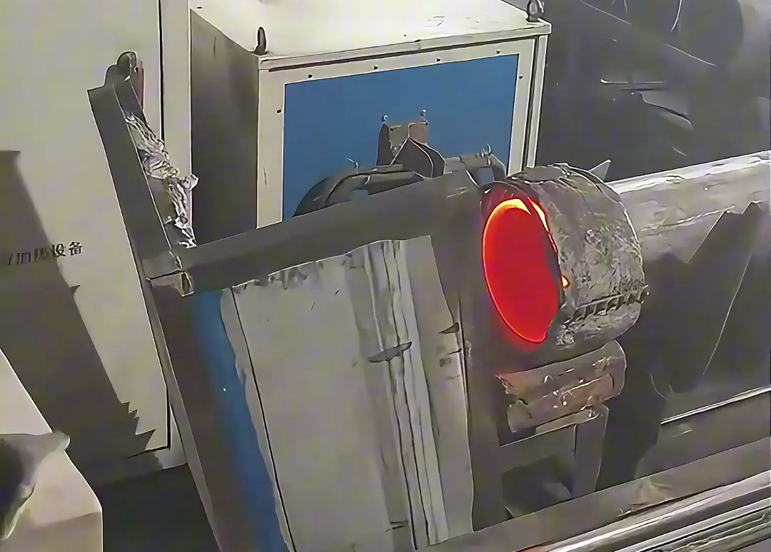 氧气瓶钢管缩口封口效率革命！海瑞拓中频感应加热设备