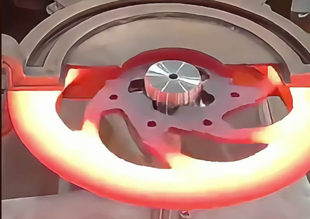 ​高频感应淬火设备，汽车刹车片配件旋转式淬火一步到