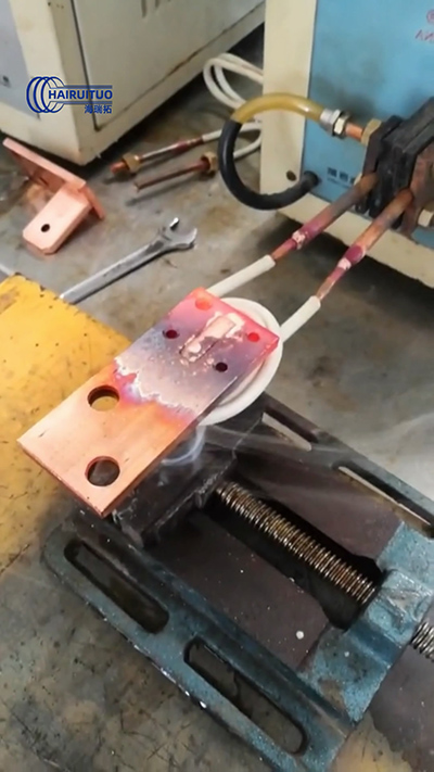 高频焊机焊接铜排 三分钟学会 焊接饱满 不会虚焊