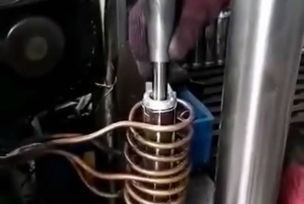 电机轴热套热配合用高频加热机加热